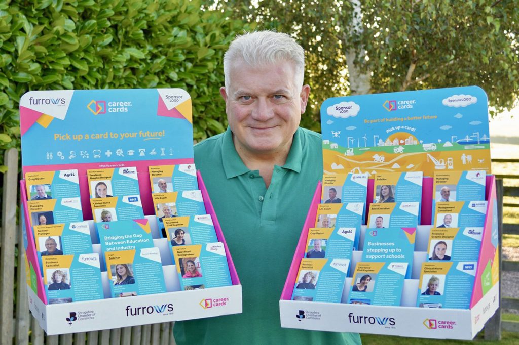 Andy Goff with career cards